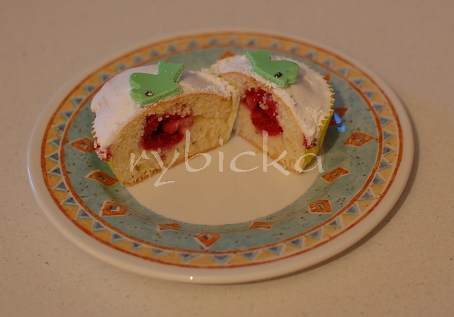 Malinový mufík na řezu